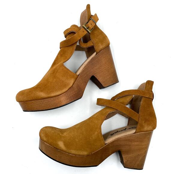 Free People Cedar Clog Bootie Taupe Brown Suede Platform Sz 41 / 11 US - Picture 6 of 11